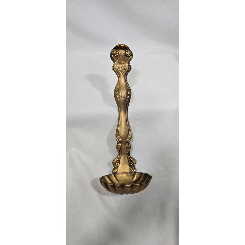 Vtg ladle spoon wall hanging kitchen home decor soap holder gold metal‎ planter